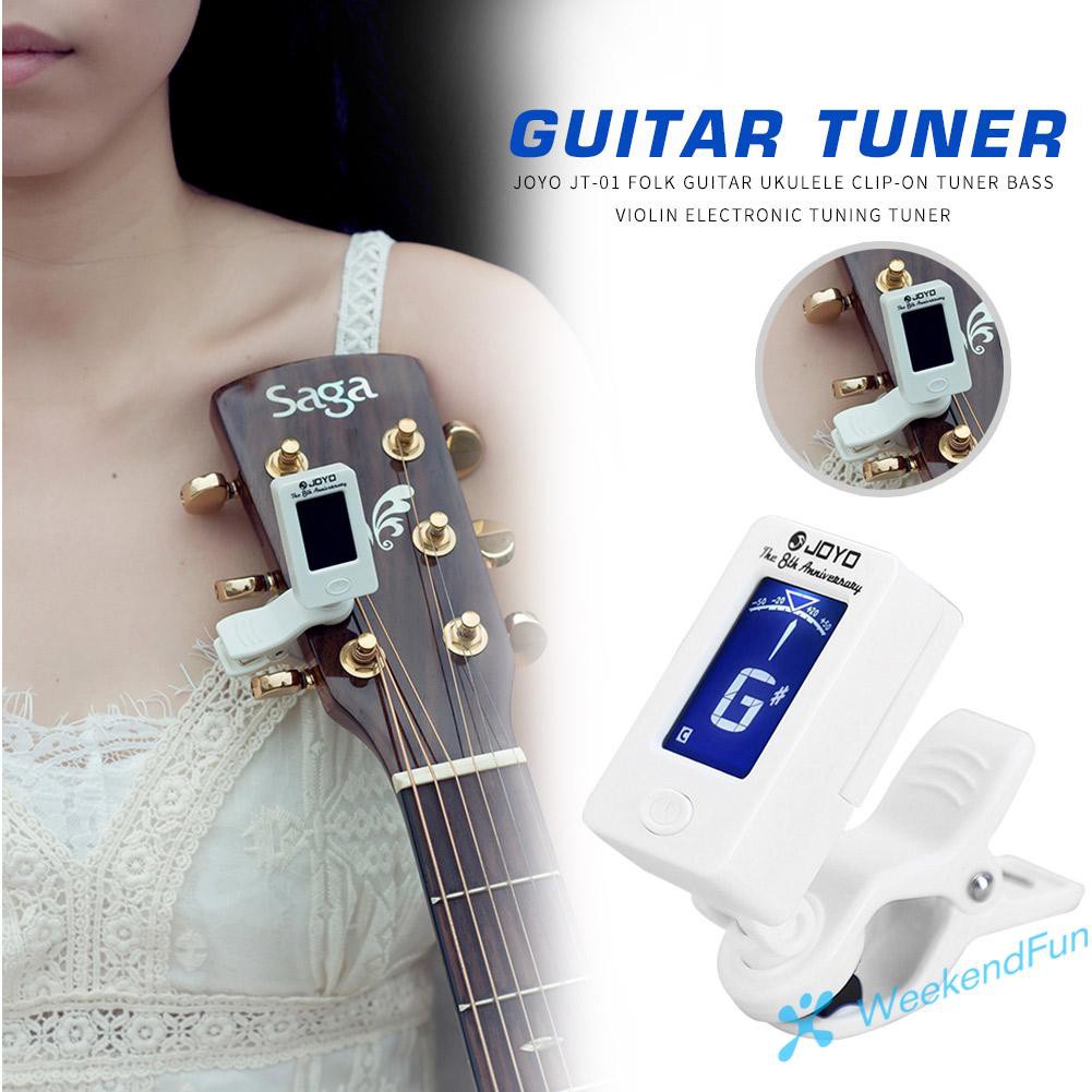 【COD】JOYO JT-01 Folk Guitar Ukulele Clip-on Tuner Violin Electronic Tuning Tuner