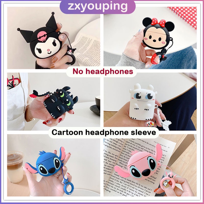 Vỏ Bảo Vệ Hộp Sạc Tai Nghe Không Dây Bằng Silicon Chống Sốc Họa Tiết Hoạt Hình Cho Airpods