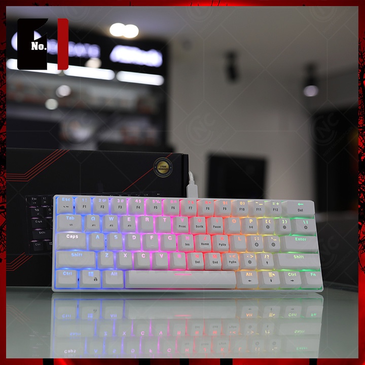 Bàn Phím Cơ Gaming Không Dây Máy Vi Tính E-Dra EK361W Led RGB Bàn Phím Game Thủ Chuyên Game Laptop Pc