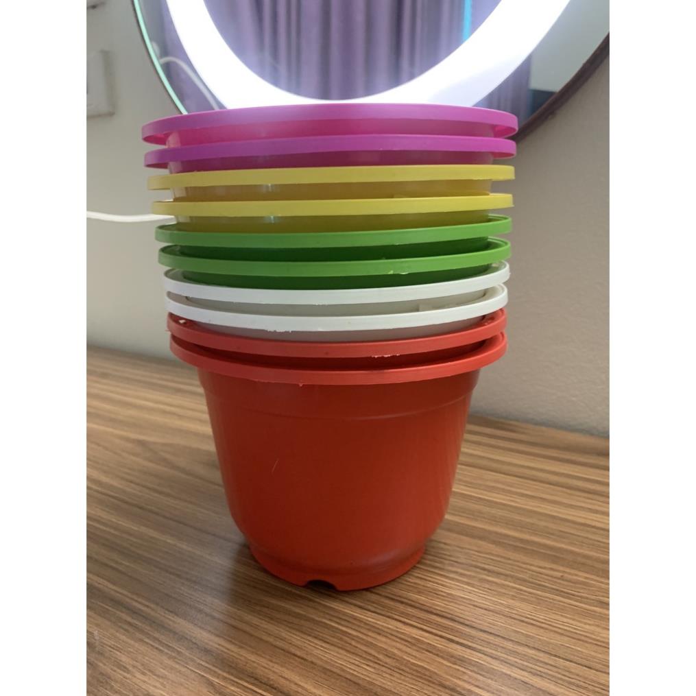 10 chậu treo trồng cây, trồng hoa - chậu nhựa treo tròn hàng đẹp đủ màu sắc