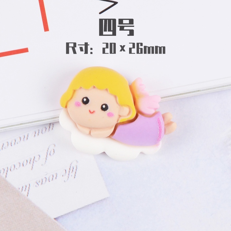 Set 10 Miếng Nhựa Phẳng Hình Thiên Thần Dễ Thương Trang Trí Cài Tóc