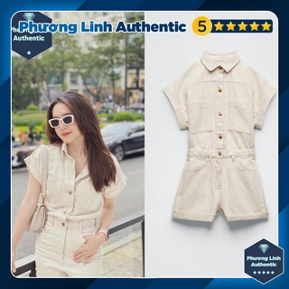 Jumpsuit Denim dáng ngắn cộc tay Zr Auth New Tag có sẵn 4979/036 4979036