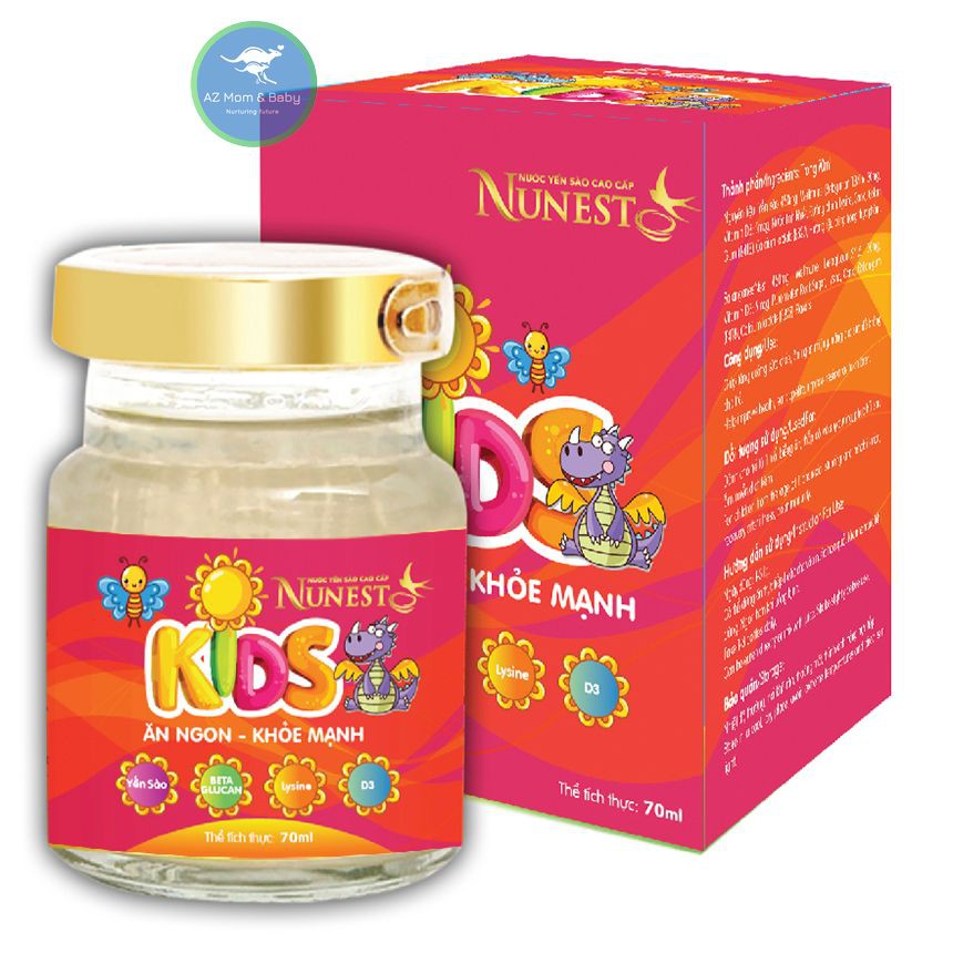 Thùng 60 lọ nước yến cho bé trên 2 tuổi Nunest Kid (60 lọ x 70ml)