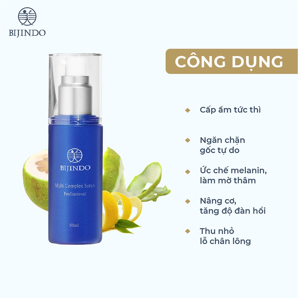 Serum Tinh Chất Đa Phức Hợp BIJINDO Multi Complex Serum, Hỗ Trợ Giảm Và Chống Lão Hoá, Cấp Ẩm, Dưỡng Sáng Da 50ml