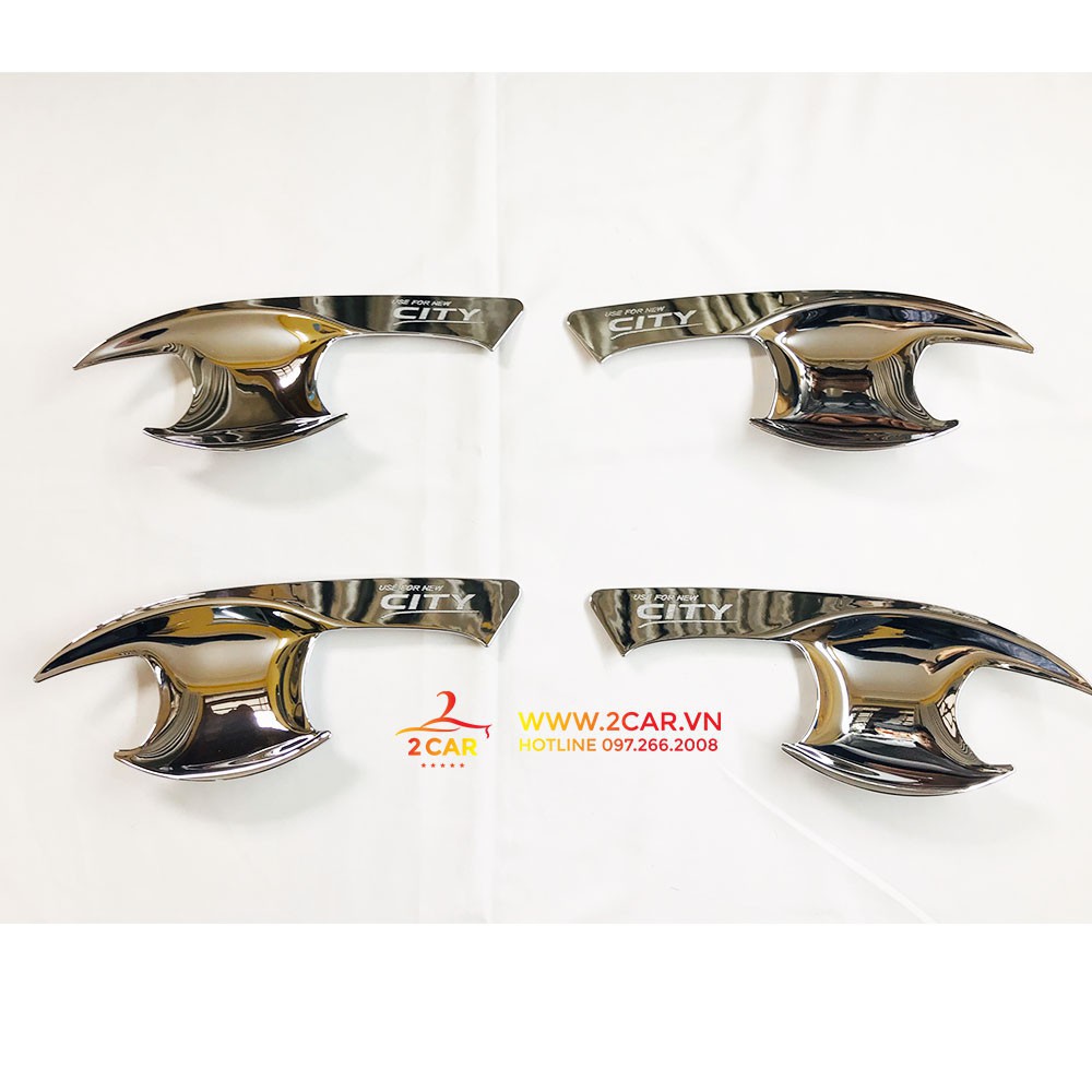 Bộ ốp tay nắm, hõm cửa xe Honda City 2015-2020, 2021 mạ crom cao cấp