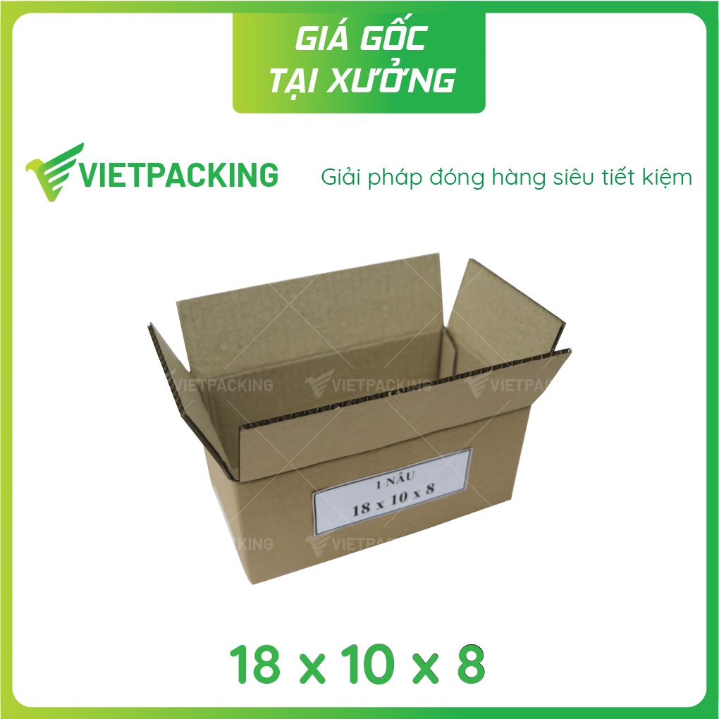 18x10x8 (1 Nâu) - 25 hộp carton đóng hàng hóa nhỏ