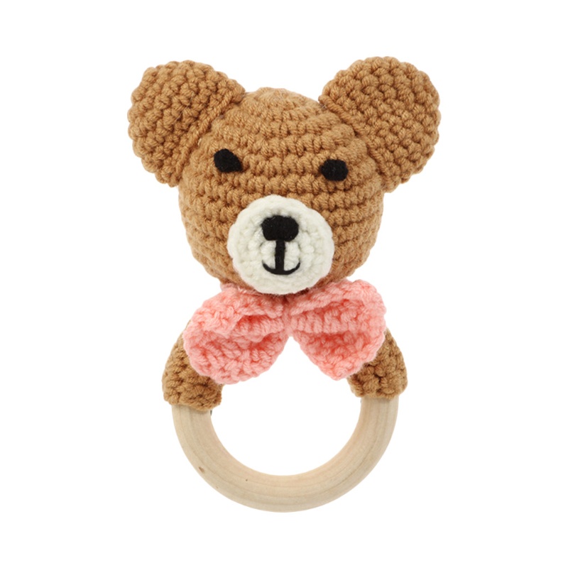 Đồ Chơi Vòng Lục Lạc Đan Móc Thủ Công Hình Động Vật Hỗ Trợ Giáo Dục Bé Mới Mọc Răng