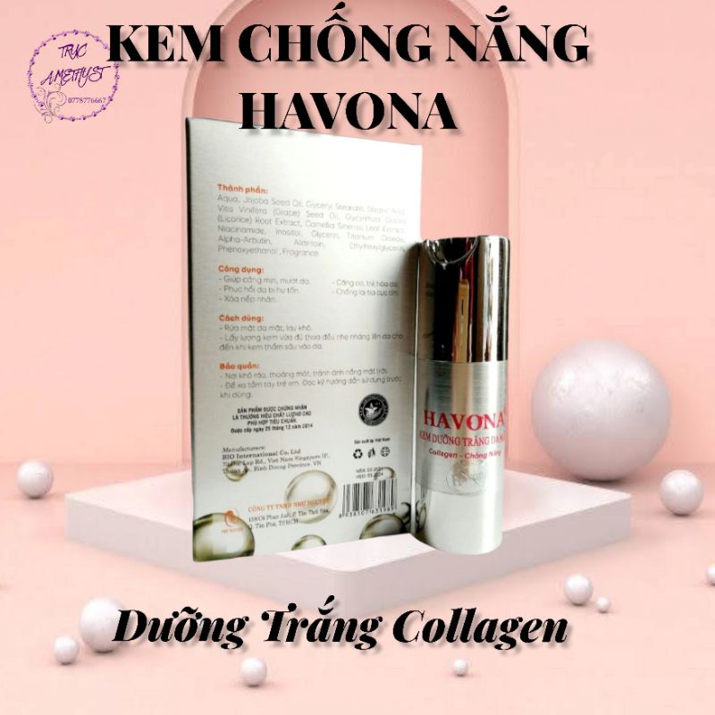 KEM DƯỠNG TRẮNG DA MẶT HAVONA COLLAGEN CHỐNG NẮNG