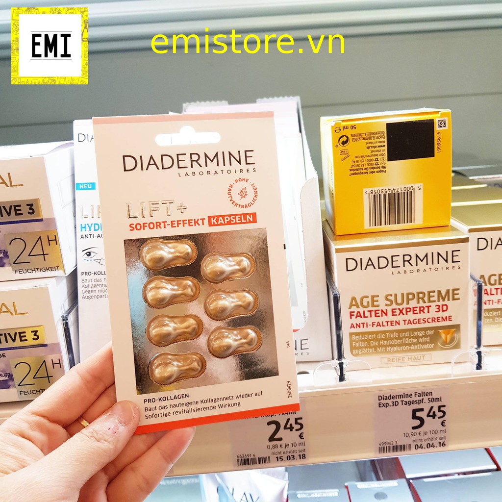 Viên nang Diadermine Lift bổ sung collagen tươi và vitamin giúp tái tạo da, làm trắng và chống lão hóa - Hàng chuẩn Đức