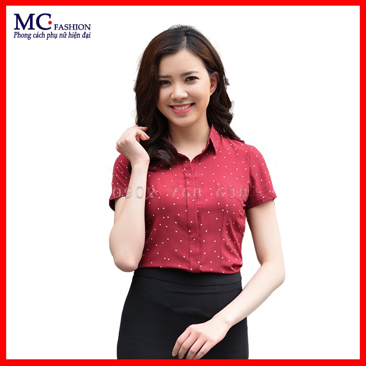 Áo sơ mi công sở nữ chấm bi mc fashion a0257