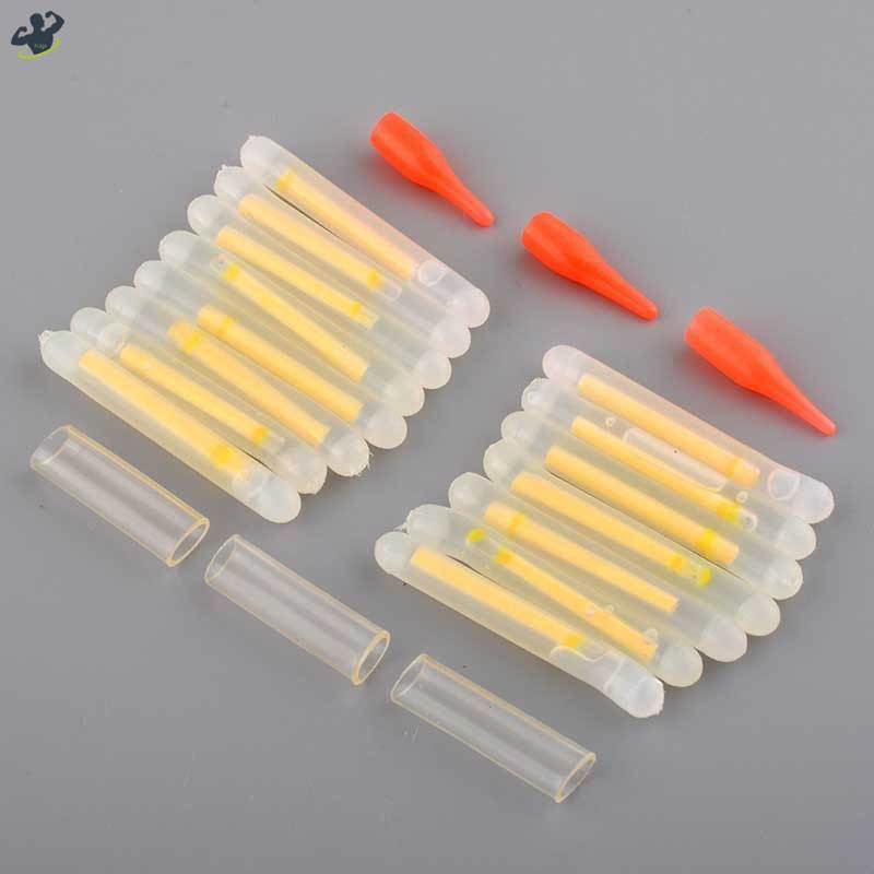 Set 15 que dạ quang nổi mini 4.5x36mm hỗ trợ phát sáng câu cá tiện dụng