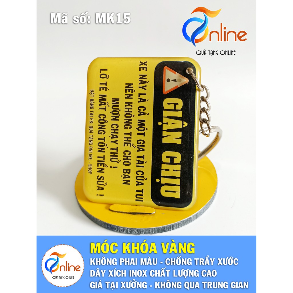 (MK15) Móc khóa vàng GIẬN CHỊU XE MÁY NÀY LÀ CẢ MỘT GIA TÀI - Móc Khóa in hình Hot Trend siêu Cute và Dễ thương - Giá rẻ