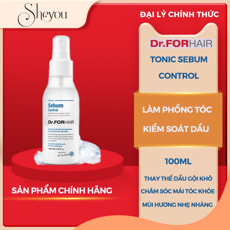 Chai Xịt Kiểm Soát Nhờn Da Đầu Giúp Tóc Bồng Bềnh Giảm Gãy Rụng Dr.FORHAIR Sebum Control TONIC 100ml