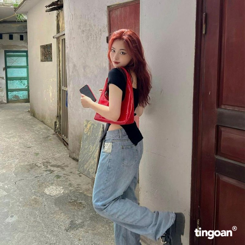 Áo len lượn viền sẻ vạt thân xám tingoan sài gòn SHORT CAKE TOP/GR