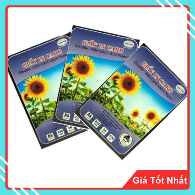 Giấy in Card Visit 2 mặt bóng Mạnh Hưng Định Lượng 220gms (Xấp 50 tờ)