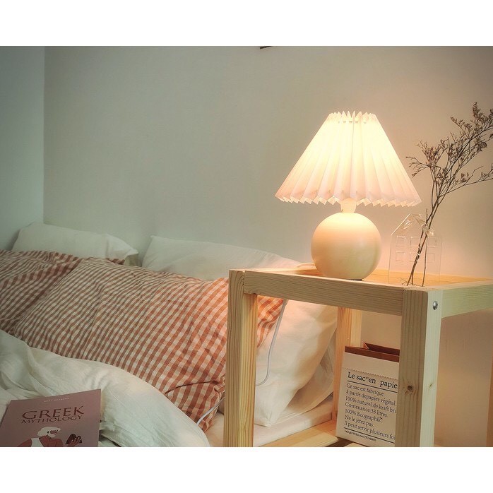 Đèn ngủ để bàn có tăng giảm sáng phong cách Hàn Quốc DL01 - Có tăng giảm độ sáng - Tặng kèm bóng led  - HÀNG CÓ SẴN - Da