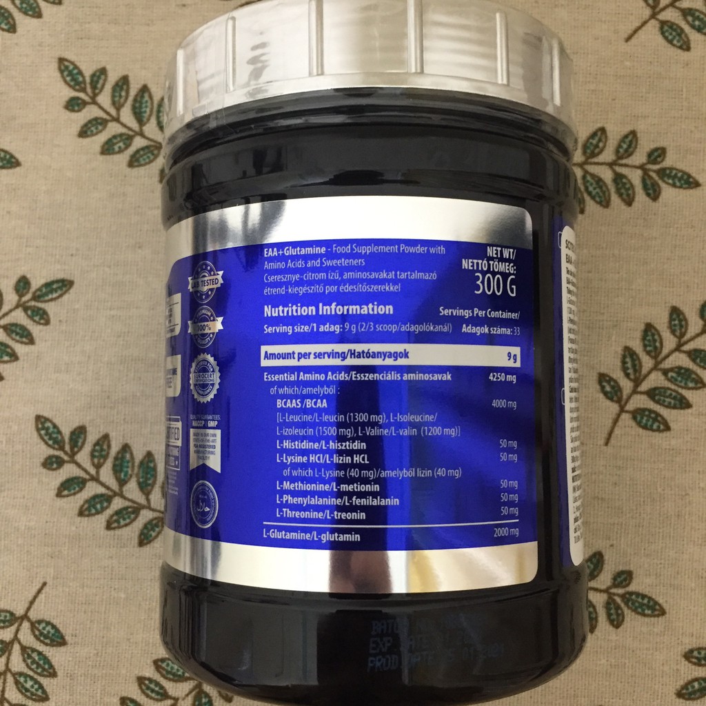 SCITEC EAA + GLUTAMINE | Giảm Mệt Mỏi Ngừa Mất Cơ Chống Dị Hóa Cơ Khi Tập