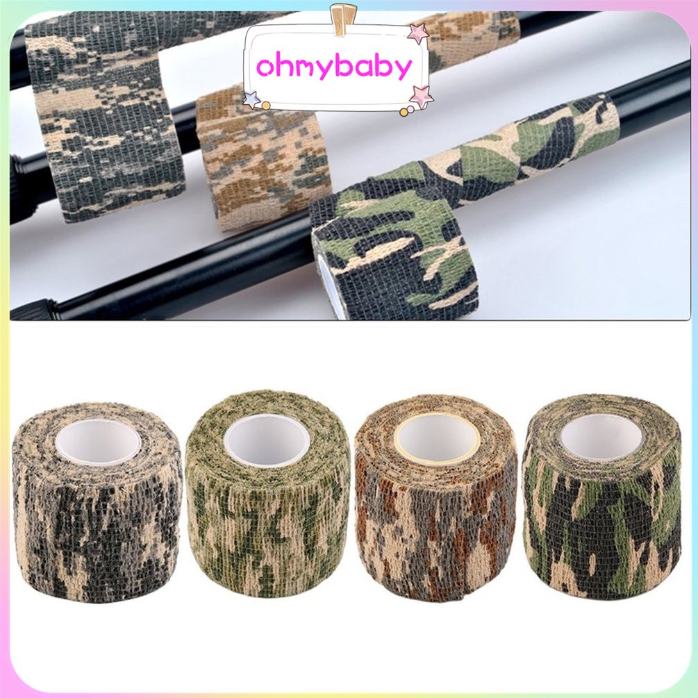Băng Keo Nguy. Trang  Vải tự dính Bọc dụng Cụ Ngoài Trời - Màu Tuyết Đen Trắng