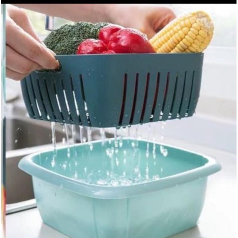 Bộ Rổ nhựa kèm chậu 3 trong 1 có nắm đậy