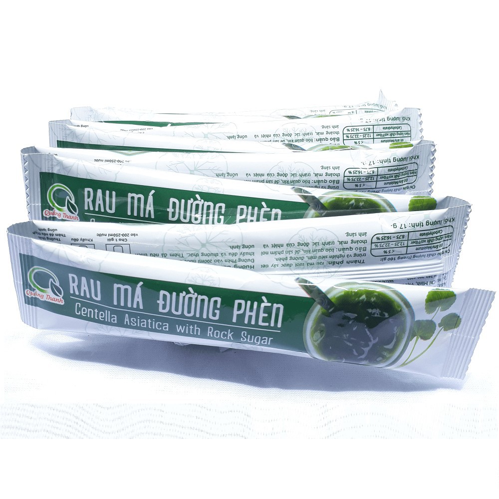 Bột Rau Má Đường Phèn Quảng Thanh 170g - Hộp 10 gói x 17g