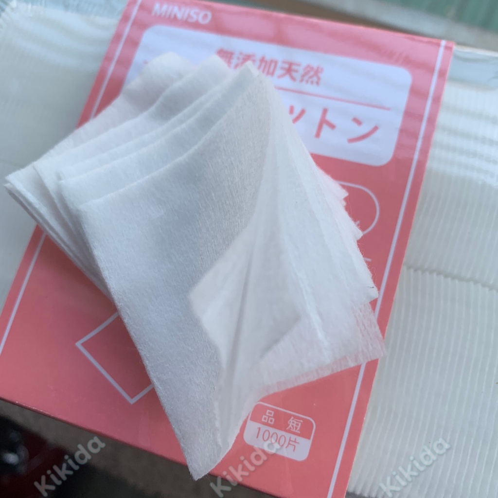 Bông tẩy trang MINISO 1000 miếng/180 miếng mềm dai thấp hút tốt, tẩy sạch nhanh chóng  Kimochi store