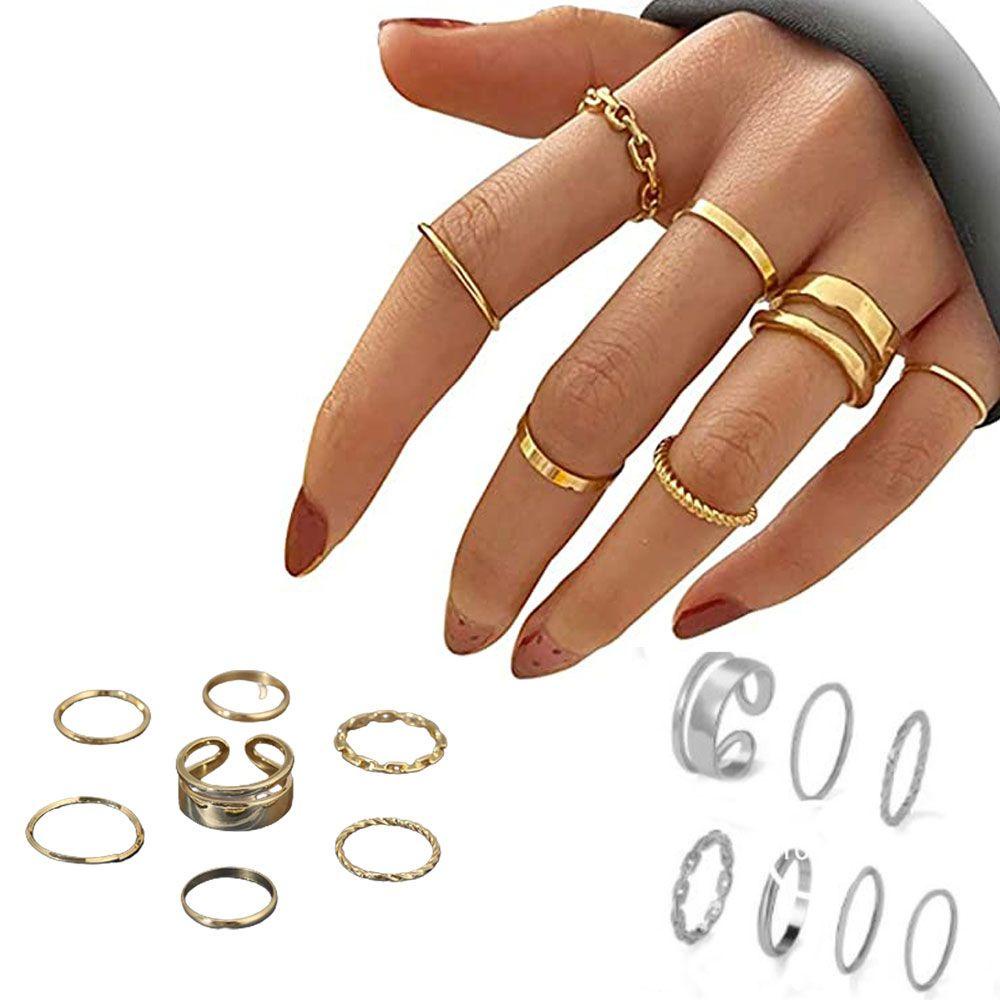 Set 1 Nhẫn Đeo Đốt Ngón Tay Thời Trang Cho Nữ|Bộ Đồ Thời Trang Cá Tính Trẻ Trung