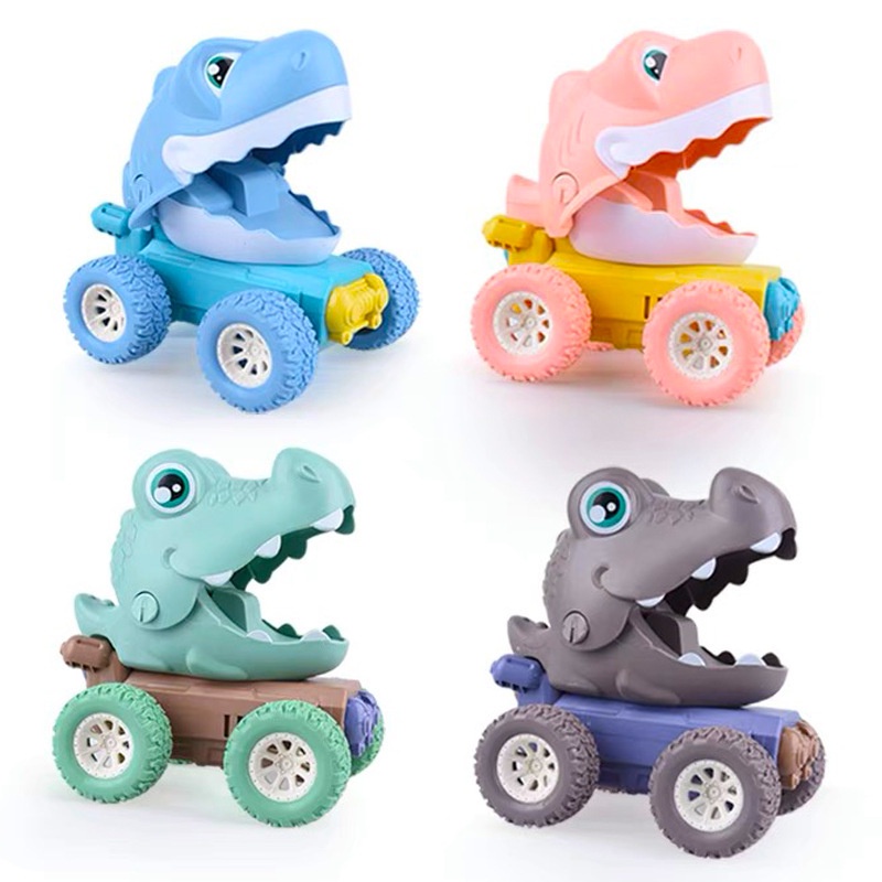 Mô hình xe đồ chơi Zhan Qi Toys hình khủng long hoạt hình đáng yêu dành cho bé trai