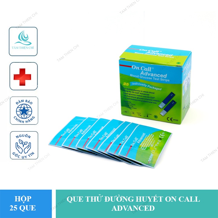 Que thử đường huyết ACON On Call Advanced hộp 25 test rời