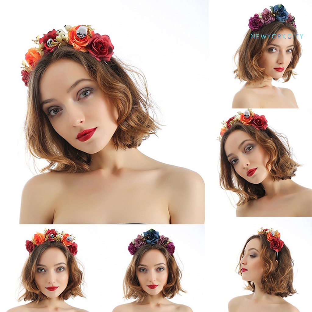 Băng Đô Cài Tóc Đính Hoa Giả Bắt Mắt Thời Trang Lễ Hội