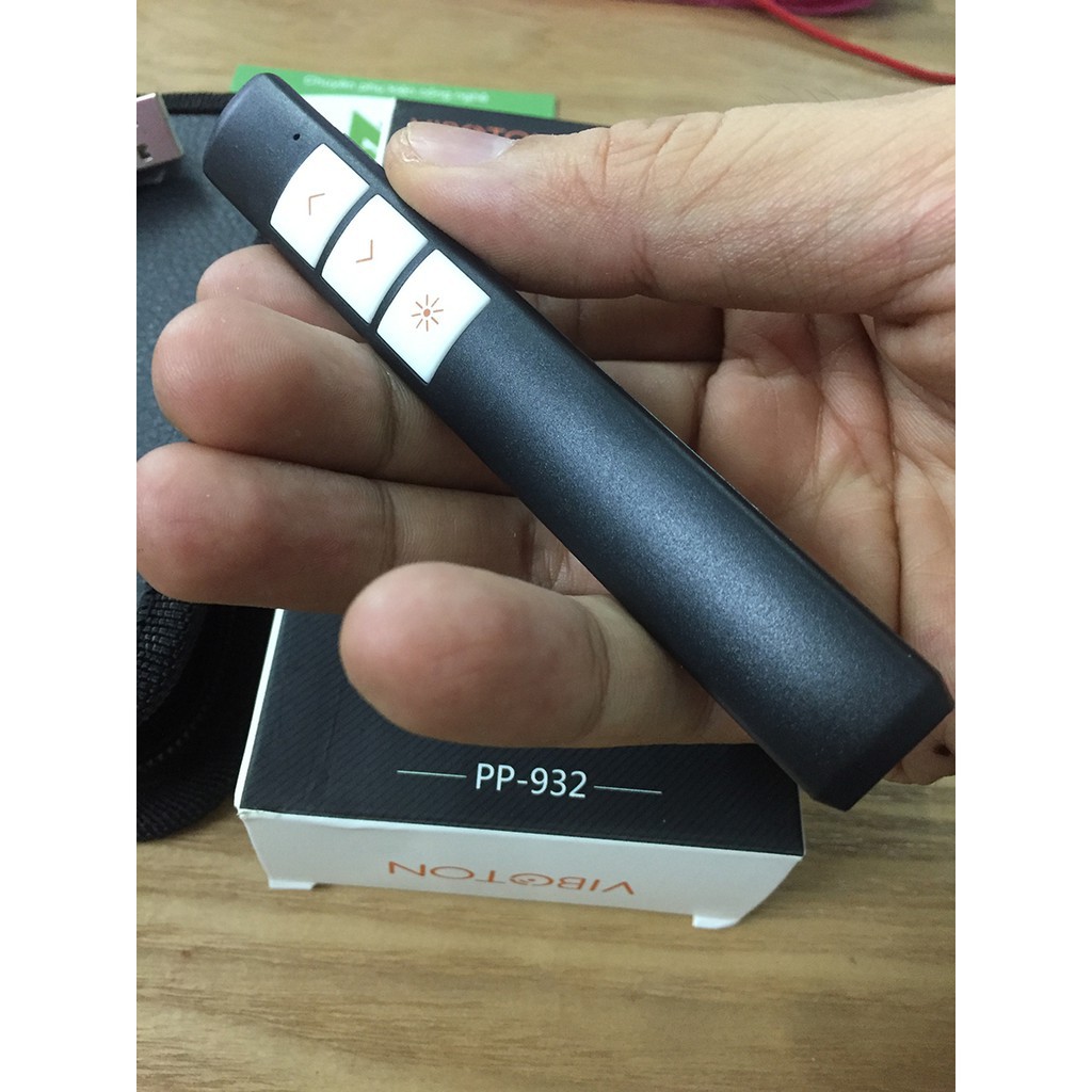 Bút Trình Chiếu Không Dây Laser Pointer VIBOTON PP932, pin sạc 160mAh, Màu Đen