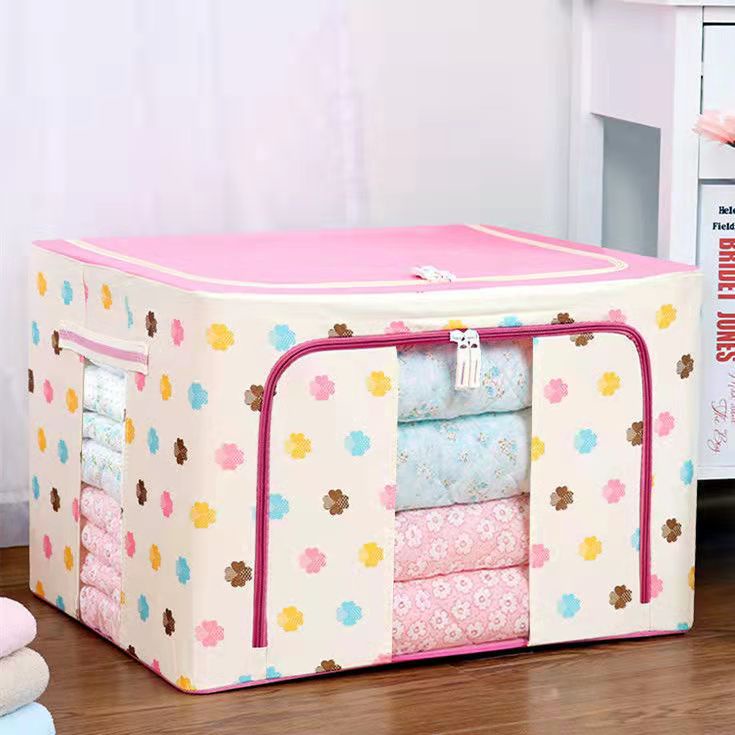 Túi Đựng Chăn Màn Quần Áo Có Khung Sắt Cao Cấp 72L Loại Lớn Đựng Nhiều Quần Áo, Chống Bụi Chống Thấm, Nhiều Màu Để Chọn