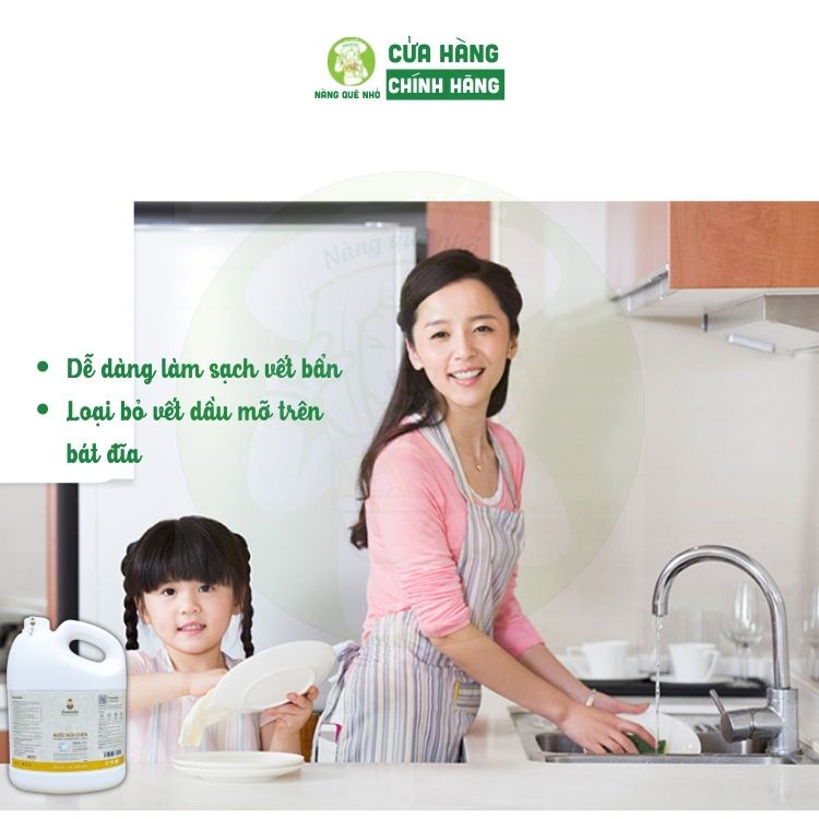 Nước Rửa Bát Hữu Cơ Fuwa 3e Thiên Nhiên Hương Dứa Mềm Mại Da Tay, Nước Rửa Chén Sinh Học  An Toàn Cho Sức Khoẻ 3800ml