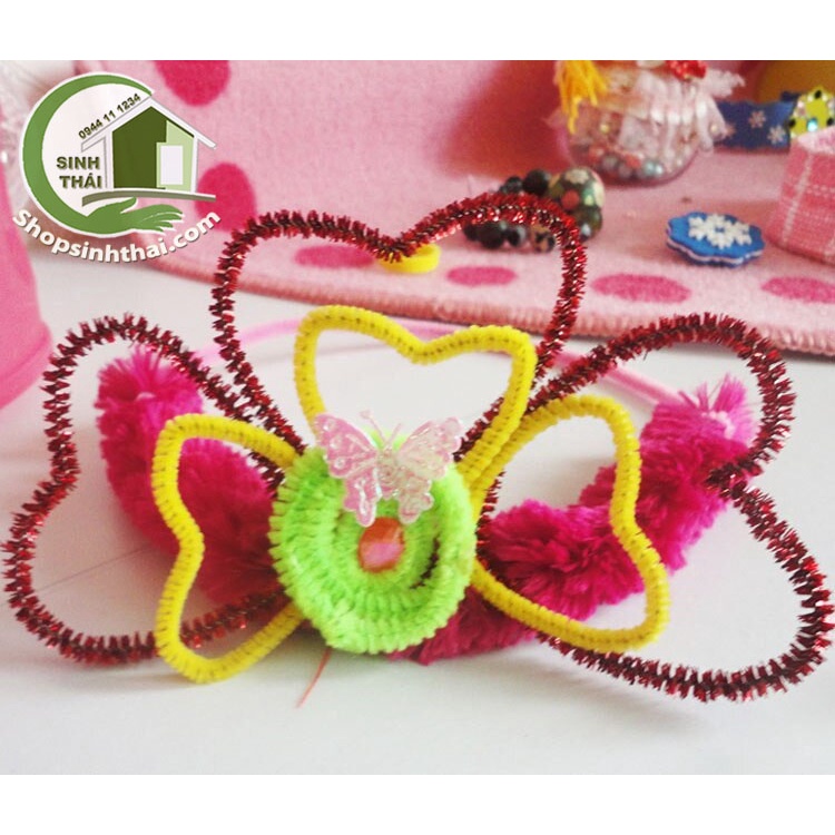 Cây kẽm xù nhung màu đỏ, kẽm làm đồ chơi, mô hình