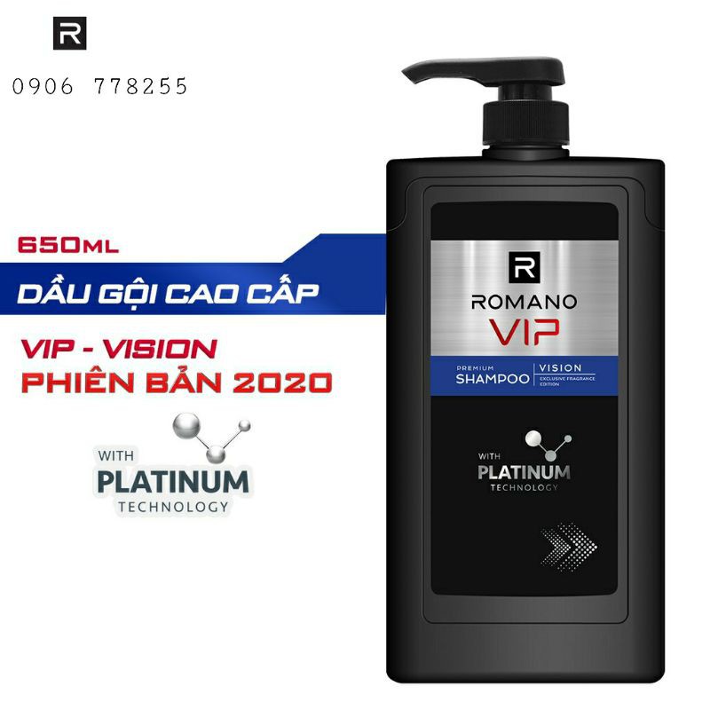 Dầu gội cao cấp Romano Vip Passion/Vision 650g