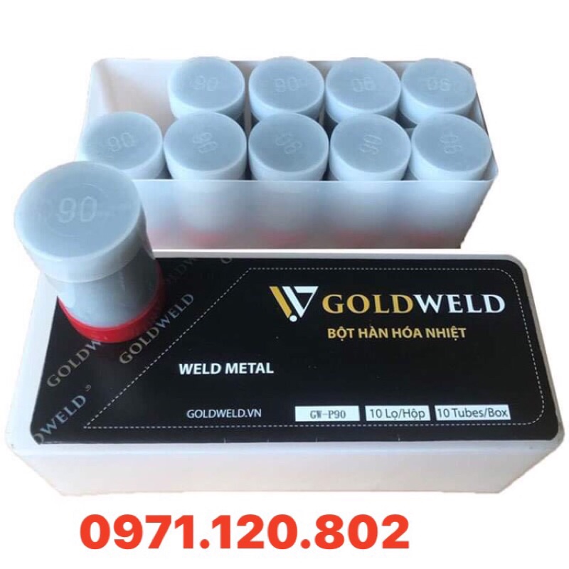 Hộp 10 lọ thuốc hàn hoá nhiệt GOLDWELD ( lọ 90g)