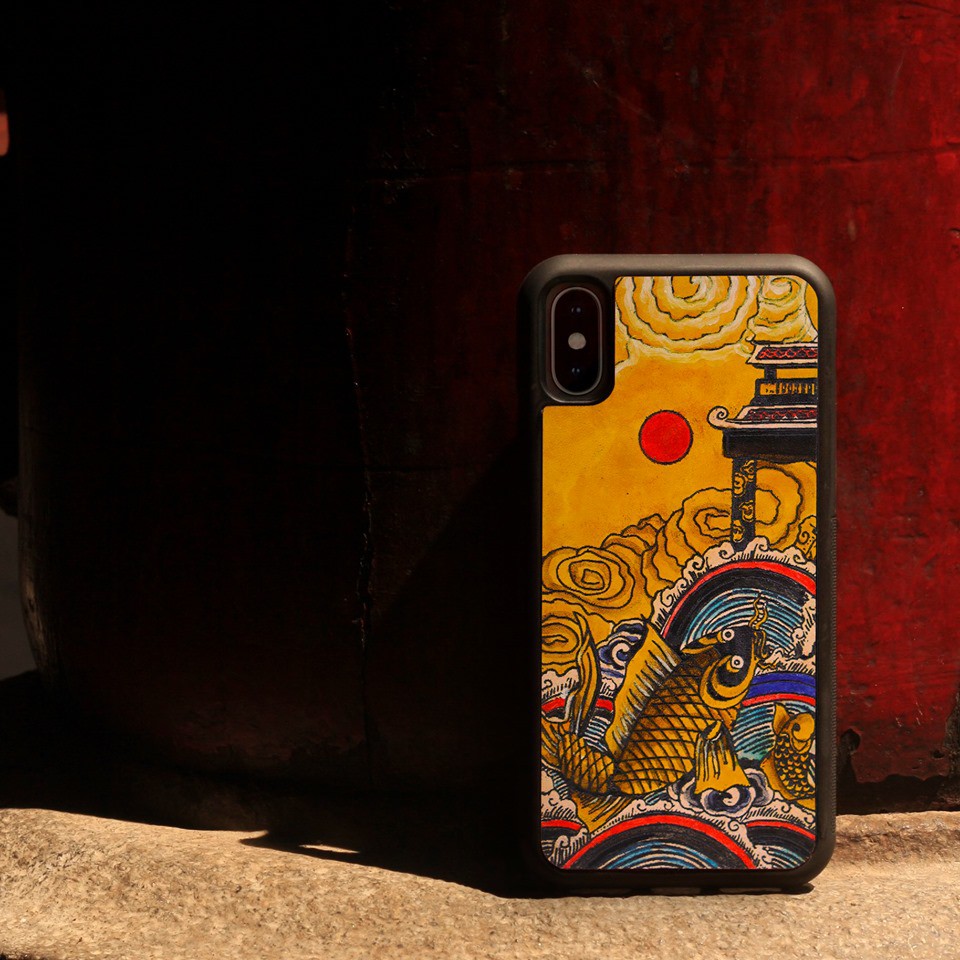 Ốp da Đỏ Case - Mẫu Cá Chép vượt vũ môn - Ốp iphone/samsung - Docase.vn