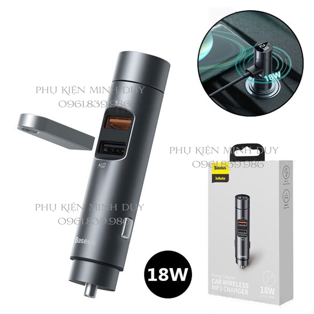 Tẩu sạc đa năng dùng cho xe ô tô Baseus Energy Column Car Wireless MP3 Charger