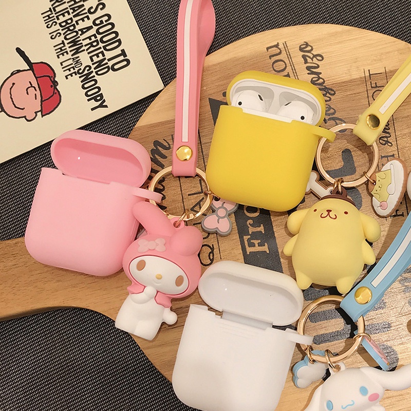 Vỏ Bảo Vệ Hộp Sạc Tai Nghe Bluetooth Không Dây AirPods 12 / 11 Bằng Silicon Mềm Hình Chú Chó Sanrio Pudding Dễ Thương