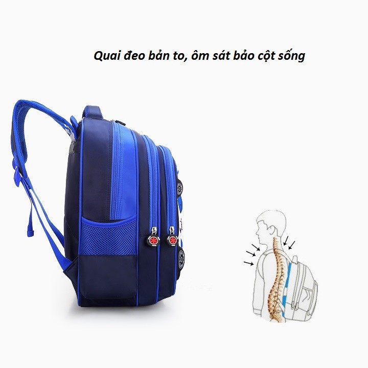 Balo chống gù lưng in hình oto 3D size 42 cm - BALO-12