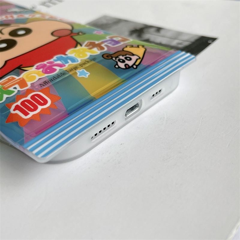 Shin-chan Dễ Thương iPhone 14/14ProMax/13ProMax/13Pro/13/12ProMax/12Pro/12/11Pro/11ProMax/Xsmax/X/Xr/7/8Plus Gói Kẹo Apple Couple Snack Vỏ Điện Thoại Di Động Vỏ Silicon Hài Hước Mới