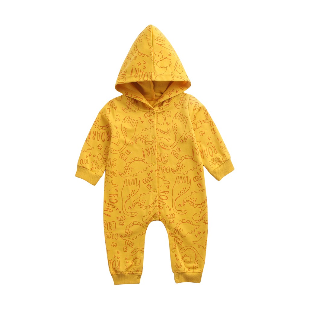 Bộ Áo Liền Quần Sanlutoz Chất Liệu Cotton Dài Tay Có Mũ Trùm Đầu Cho Bé Trai