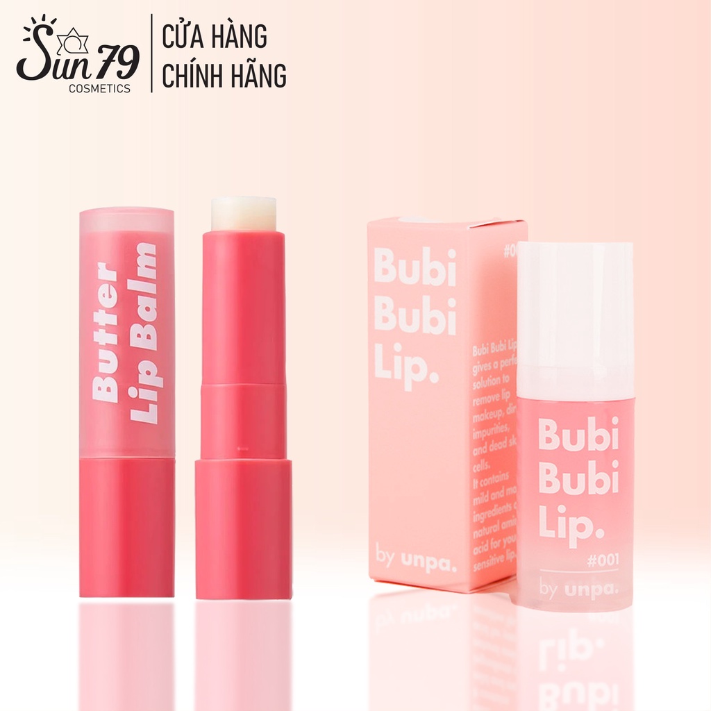 Combo 2 Sản Phẩm Dưỡng Môi Dưỡng Ẩm Cho Môi Mềm Mại Unpa Bubi Bubi Butter Lip Balam (son dưỡng3.8g+tẩy tế bào chết10ml)