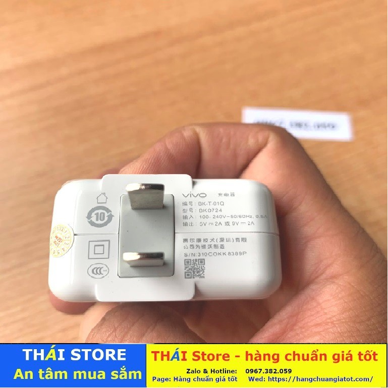 Bộ sạc nhanh VIVO chính hãng BK-T-01Q, công suất sạc 18W, cáp USB - Micro USB - (Mã SA09)- bảo hành 6 tháng