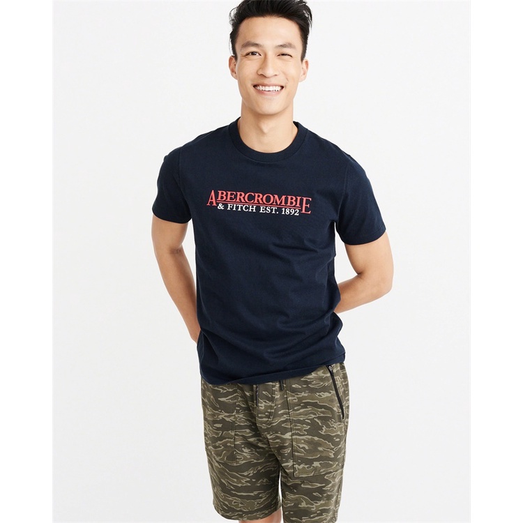 Áo Thun Tay Ngắn Vải cotton In Hình Abercrombie Fitch Cá Tính Cho Nam Dễ Phối Đồ