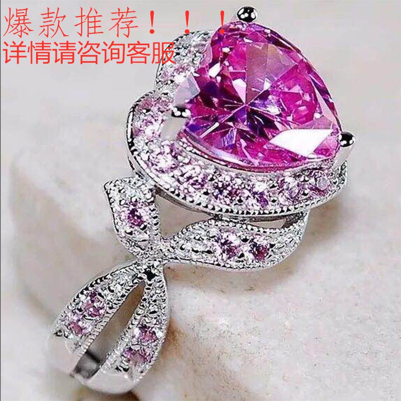 Nhẫn Công Chúa Poshina Đính Đá Topaz Xanh Có Size Lớn