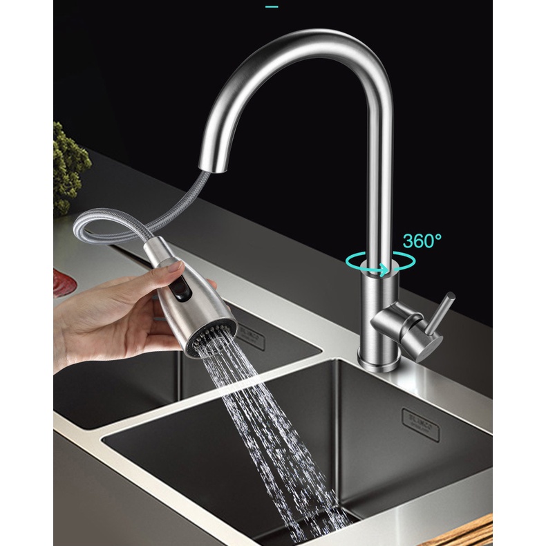 Bộ vòi nóng lạnh chậu rửa chén bát inox 304 có thể rút dài ngắn - Sản phẩm dành cho Cộng đồng Tôi là Thợ - Thợ quen