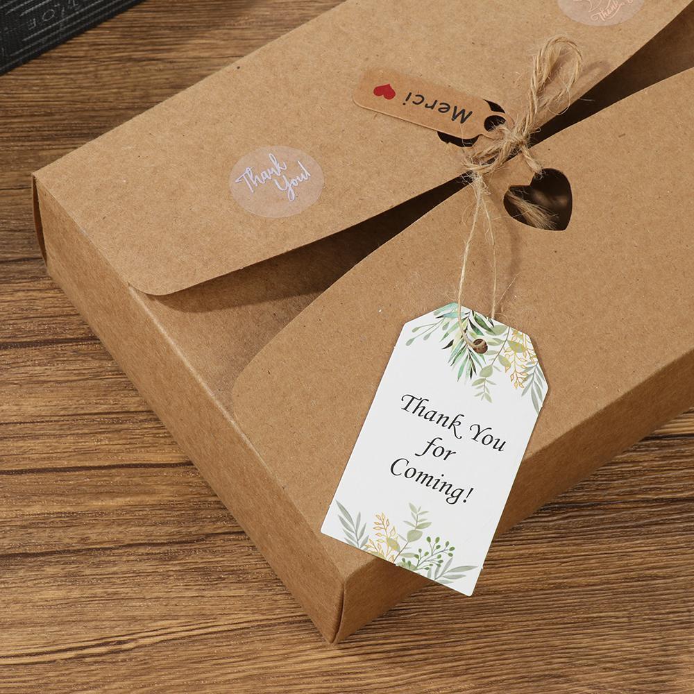 CHOOKEY Set 50 Lá Xanh Kèm Dây Treo Dùng Để Trang Trí Quà Tặng