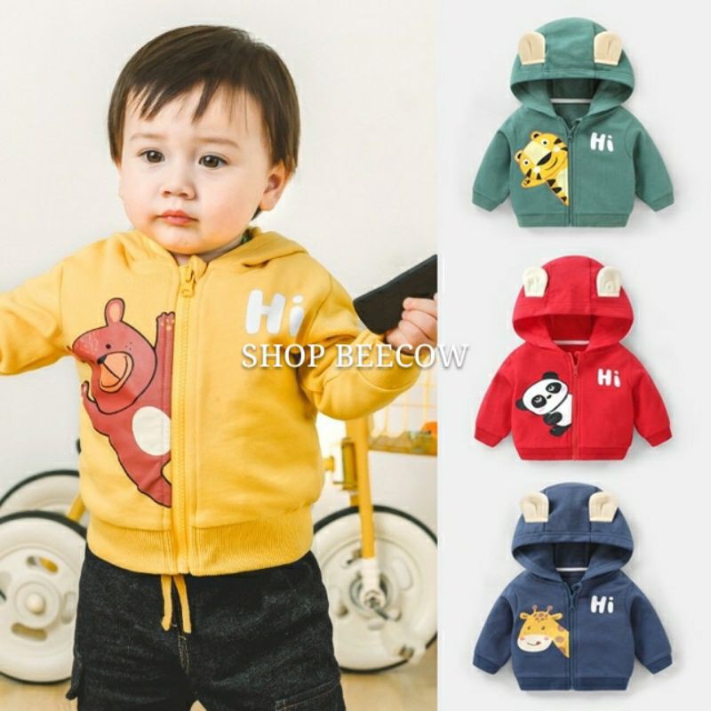 MẪU MỚI | ÁO KHOÁC HIHI TAI GẤU | CHẤT COTTON NỈ DA CÁ CHO BÉ TRAI VÀ GÁI 6-16KG | VIDEO THẬT | SHOP BEECOW