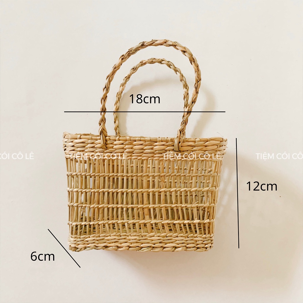Làn cói thưa mini xinh xắn phụ kiện đi biển chụp ảnh decor - Tiệm Cói Cô Lê