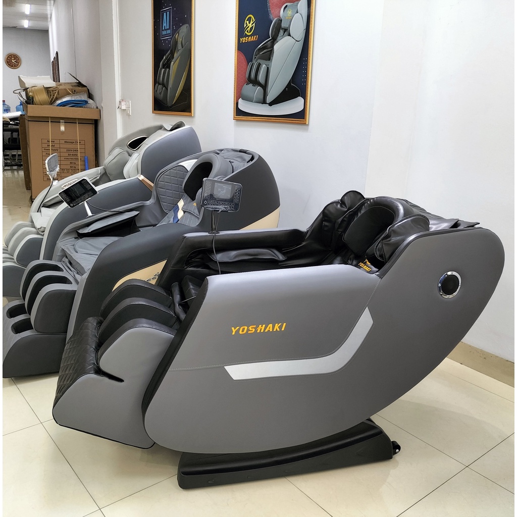 ghế massage toàn thân công nghệ nhật bản YOSHAKI 509 prro bi cố định màn hình cảm ứng bảo hành 5 năm